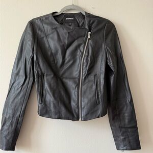 Express Women's Sleek Black Leather Jacket